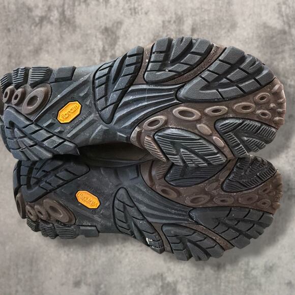 Men\'s 9.5 MERRELL Moab Adventure Slip-On Brown Nubuck Leather Hiking Shoe EUC main image 7